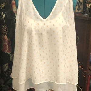 NWT Lane Bryant White layered sleeveless blouse